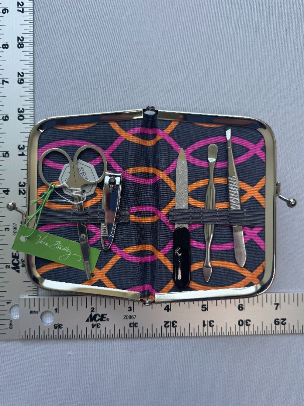 Vera Bradley Kisslock Manicure Set Retired Jazzy Blooms